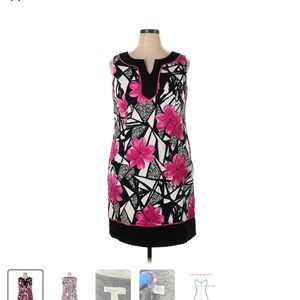Floral Sleeveless Top - Black and Pink